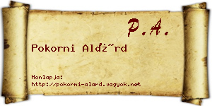 Pokorni Alárd névjegykártya
